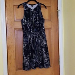 Zipper-front Patterned Dress